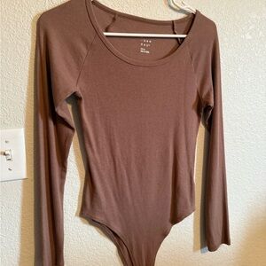 Brown Long Sleeve Bodysuit